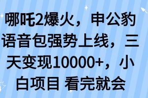 （14397期）哪吒2爆火，利用这波热度，申公豹语音包强势上线，三天变现10…