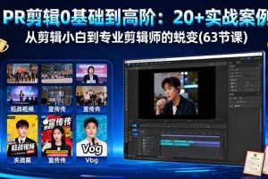 （16337期）PR剪辑0基础到高阶：20+实战案例，从剪辑小白到专业剪辑师的蜕变(63节课)