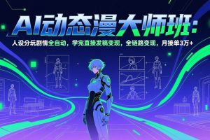 (17402期)AI动态漫剧大师班:人设分镜剧情全自动,学完直接发稿变现,全链路变现,月接单3万+