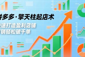 (17715期)拼多多·擎天柱起店术3.0(更新),爆流布局、利润起飞、不断流,快速打造盈利店铺,日销破千单