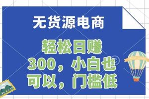 (17983期)无货源电商,一件代发,日赚300,附详细实操教程