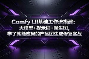 (18722期)Comfy UI基础工作流搭建:大模型+提示词+图生图,学了就能应用的产品图生成修复实战
