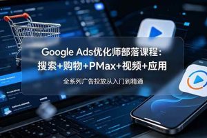 (19044期)Google Ads优化师部落课程-更新2026:搜索+购物+PMax+视频+应用,全系列广告投放从入门到精通