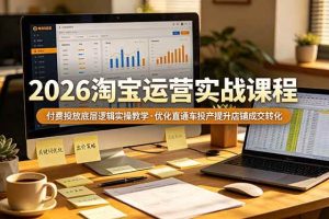 (19075期)2026 淘宝运营实战课程,付费投放底层逻辑实操教学,优化直通车投产提升店铺成交转化