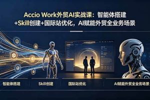 (19086期)Accio Work外贸AI实战课:智能体搭建+Skill创建+国际站优化,AI赋能外贸全业务场景