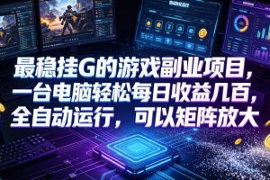 (19161期)低成本网游挂机项目,单号保底日入100左右,可矩阵放大!合法合规!