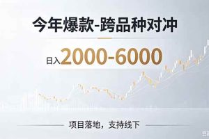 (19150期)2026创业新风口—跨品种对冲震撼首发!日收益2000-6000+,项目绿色长久,安全稳健