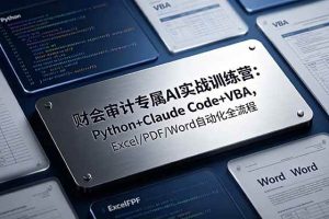 (19268期)财会审计专属 AI实战训练营-更新:Python+Claude Code+VBA,Excel/PDF/Word自动化全流程