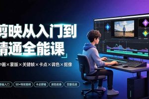 (19294期)剪映从入门到精通全能课:画中画×蒙版×关键帧×卡点×调色×抠像,一站式掌握剪辑核心技能