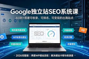 (19426期)Google独立站SEO-7月系统课:出海基建×WordPress建站×AI内容生产×站内外优化×Search Console×AdSense变现