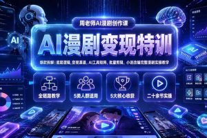 (19633期)AI漫剧变现特训★爆款拆解|底层逻辑,变现渠道,AI工具矩阵,批量剪辑,小说改编完整漫剧实操教学