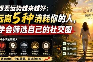 (19965期)付费文章:想要运势越来越好:远离5种消耗你的人,学会筛选自己的社交圈