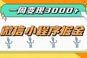 (20194期)一周3000+的微信小程序,通过四种变现方式稳定增收,最强积累型副业