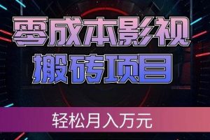 (20187期)零成本影视搬砖项目,轻松月入万元,普通人利用空闲时间就能做!