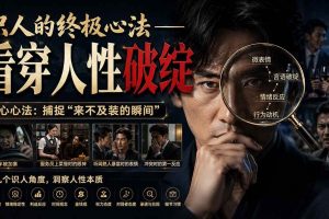 （20300期）付费文章：识人的终极心法——看穿人性破绽