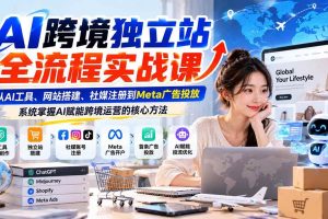 （21056期）AI跨境独立站全流程实战课：从AI工具、网站搭建、社媒注册到Meta广告投放，系统掌握AI赋能跨境运营的核心方法
