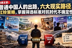 (21058期)付费文章:普通中国人的出路,六大现实路径,杠铃策略,掌握筛选标准对抗时代不确定性