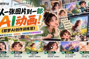 (21160期)【无水印】从一张图片到一部AI动画!《即梦AI创作训练营》系统学习角色生成、故事绘本、风格控制与视频特效制作
