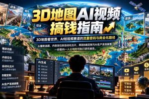 (21181期)3D地图AI视频搞钱指南,3D地图看世界,AI短视频赛道的流量密码与商业化路径【文档】