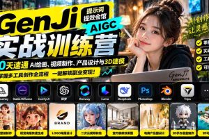(21192期)GenJi AIGC实战训练营:90天速通AI绘画、视频制作、产品设计与3D建模,掌握多工具创作全流程