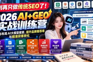 (21191期)别再只做传统SEO了!《2026AI+GEO实战训练营》教你布局AI大模型搜索、提升品牌推荐率与精准获客转化